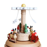 Maxbell Christmas Wooden Musical Box Rotating Music Box for Kids Wife Girlfriend snowflake