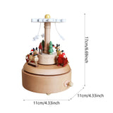 Maxbell Christmas Wooden Musical Box Rotating Music Box for Kids Wife Girlfriend snowflake