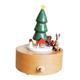 Maxbell Christmas Wooden Musical Box Rotating Music Box for Kids Wife Girlfriend Deer