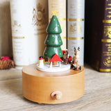 Maxbell Christmas Wooden Musical Box Rotating Music Box for Kids Wife Girlfriend Deer