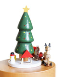 Maxbell Christmas Wooden Musical Box Rotating Music Box for Kids Wife Girlfriend Deer