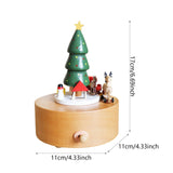 Maxbell Christmas Wooden Musical Box Rotating Music Box for Kids Wife Girlfriend Deer