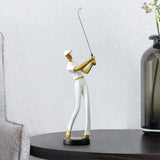 Golf Figurine Creative Decorative Home Gifts Crafts for Home Golf Lover Gift White A