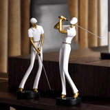 Golf Figurine Creative Decorative Home Gifts Crafts for Home Golf Lover Gift White B