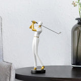 Golf Figurine Creative Decorative Home Gifts Crafts for Home Golf Lover Gift White B