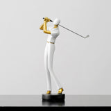 Golf Figurine Creative Decorative Home Gifts Crafts for Home Golf Lover Gift White B