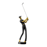 Golf Figurine Creative Decorative Home Gifts Crafts for Home Golf Lover Gift Black A