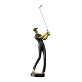 Golf Figurine Creative Decorative Home Gifts Crafts for Home Golf Lover Gift Black A