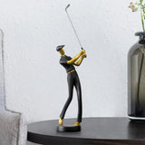 Golf Figurine Creative Decorative Home Gifts Crafts for Home Golf Lover Gift Black A