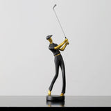 Golf Figurine Creative Decorative Home Gifts Crafts for Home Golf Lover Gift Black A