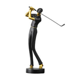 Golf Figurine Creative Decorative Home Gifts Crafts for Home Golf Lover Gift Black B