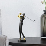 Golf Figurine Creative Decorative Home Gifts Crafts for Home Golf Lover Gift Black B