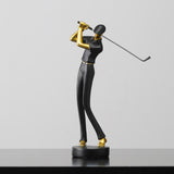 Golf Figurine Creative Decorative Home Gifts Crafts for Home Golf Lover Gift Black B