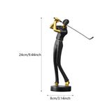 Golf Figurine Creative Decorative Home Gifts Crafts for Home Golf Lover Gift Black B