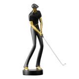 Golf Figurine Creative Decorative Home Gifts Crafts for Home Golf Lover Gift Black C