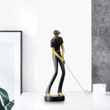 Golf Figurine Creative Decorative Home Gifts Crafts for Home Golf Lover Gift Black C