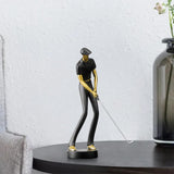 Golf Figurine Creative Decorative Home Gifts Crafts for Home Golf Lover Gift Black C