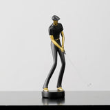 Golf Figurine Creative Decorative Home Gifts Crafts for Home Golf Lover Gift Black C