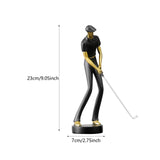 Golf Figurine Creative Decorative Home Gifts Crafts for Home Golf Lover Gift Black C