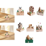Maxbell Wooden Music Box Figurine Music Box Figurine for Home Living Room Bedroom