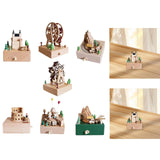 Maxbell Wooden Music Box Figurine Music Box Figurine for Home Living Room Bedroom