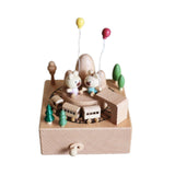 Wooden Music Box Figurine Music Box Figurine for Home Living Room Bedroom