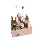 Wooden Music Box Figurine Music Box Figurine for Home Living Room Bedroom