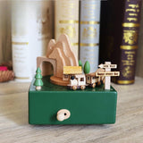 Maxbell Wooden Music Box Figurine Music Box Figurine for Home Living Room Bedroom