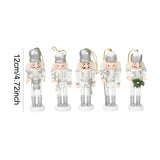 Maxbell 5Pcs Christmas Tree Nutcracker Pendants Creative DIY for Office Holiday Wall