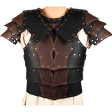 Maxbell Medieval Chest Armor Chest Shoulder Harness for Fancy Dress Role Play Knight brown