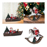 Maxbell Resin Christmas Decorations Holiday Home Decor Craft Desk Christmas Ornament Riding a horse