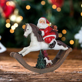 Maxbell Resin Christmas Decorations Holiday Home Decor Craft Desk Christmas Ornament Riding a horse