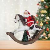 Maxbell Resin Christmas Decorations Holiday Home Decor Craft Desk Christmas Ornament Riding a horse