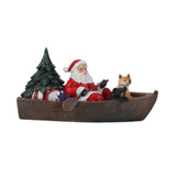 Maxbell Resin Christmas Decorations Holiday Home Decor Craft Desk Christmas Ornament Rowing a boat