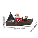 Maxbell Resin Christmas Decorations Holiday Home Decor Craft Desk Christmas Ornament Rowing a boat