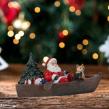 Maxbell Resin Christmas Decorations Holiday Home Decor Craft Desk Christmas Ornament Rowing a boat