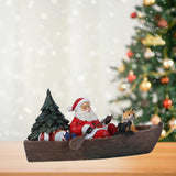 Maxbell Resin Christmas Decorations Holiday Home Decor Craft Desk Christmas Ornament Rowing a boat