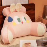 Reading Pillow Stuffed Pillow Lovely Back Support Pillow for Adults Bed Sofa Pink Rabbit