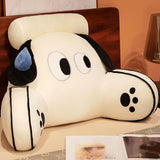 Reading Pillow Stuffed Pillow Lovely Back Support Pillow for Adults Bed Sofa White Dog