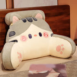 Reading Pillow Stuffed Pillow Lovely Back Support Pillow for Adults Bed Sofa Gray Cat