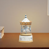 Maxbell Music Box Wooden Clockwork Toys Home Bedroom Decor for Girlfriend Lovers Kids blue