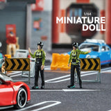 Maxbell 1/64 Scale Female Police Figures Layout Realistic Collection Resin Figurines Go gesture