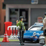 Maxbell 1/64 Scale Female Police Figures Layout Realistic Collection Resin Figurines Stop gesture