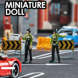 Maxbell 1/64 Scale Female Police Figures Layout Realistic Collection Resin Figurines Stop gesture