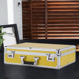 Maxbell Aluminum Alloy Hard Case with Lock Portable Tool Case for Travel files Tools L