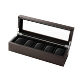 Maxbell Watch Storage Box Elegant for Watches Necklace Bracelet Earrings Girls Women 5 Slot