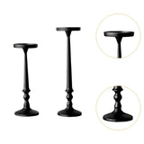 Maxbell 2 Pieces Pillar Candle Holders Iron Candlestick for Christmas Events Dinning Black