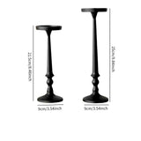 Maxbell 2 Pieces Pillar Candle Holders Iron Candlestick for Christmas Events Dinning Black