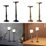 Maxbell 2 Pieces Pillar Candle Holders Iron Candlestick for Christmas Events Dinning Black