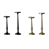 Maxbell 2 Pieces Pillar Candle Holders Iron Candlestick for Christmas Events Dinning Black